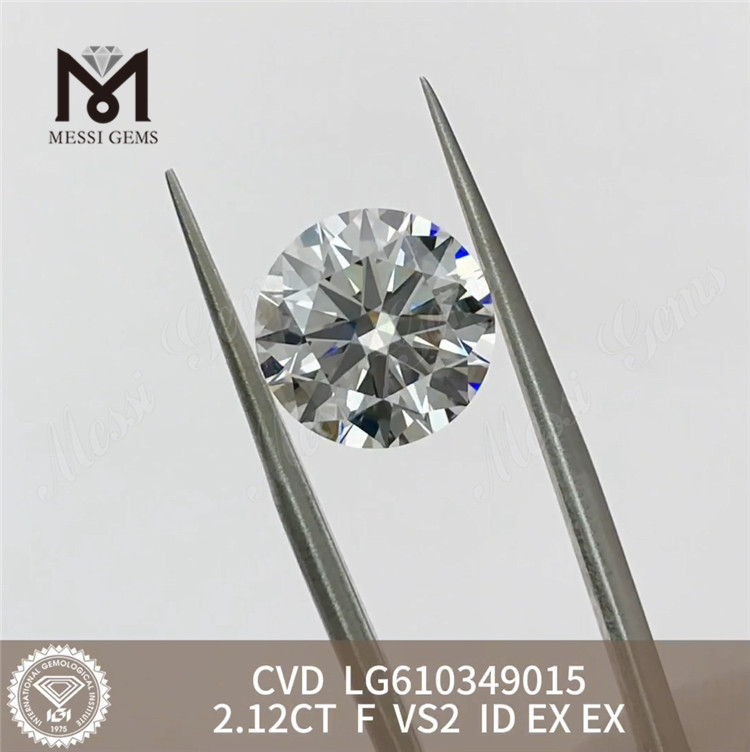 2.12CT F VS2 ID, выращенный в лаборатории бриллиант, Китай, высококачественные драгоценные камни, прямая поставка 丨Messigems CVD LG610349015