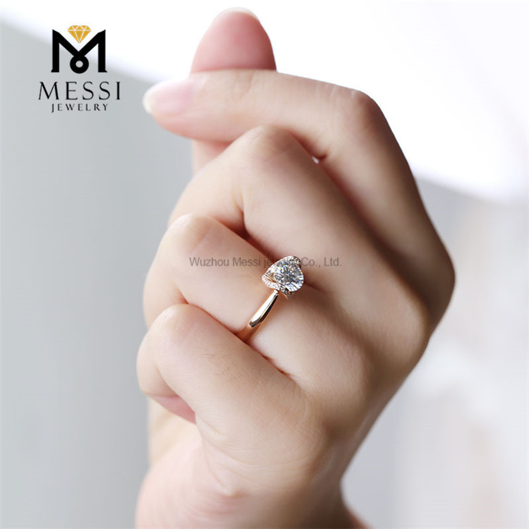Кольцо для помолвки с бриллиантом из 14-каратного золота, ювелирные изделия на заказ, золото, женская мода, лучшие продажи 