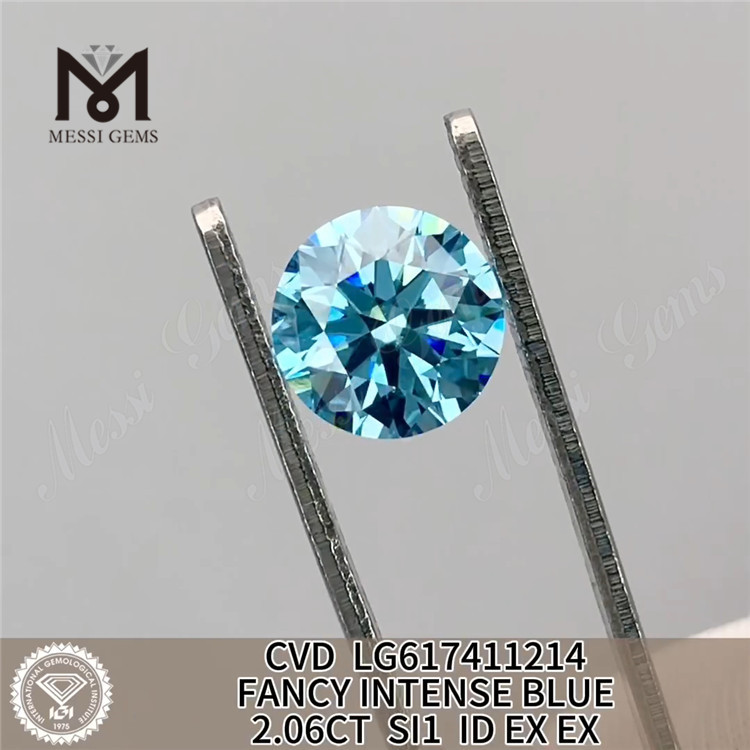 Алмаз 2,06 карата SI1 FANCY INTENSE BLUE, выращенный в лаборатории бриллиант CVD LG617411214
