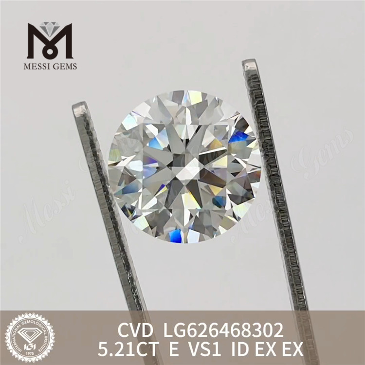 Алмазы лабораторного производства 5.21CT E VS1 ID CVD LG626468302丨Messigems