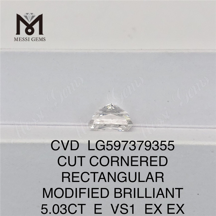 5.03CT E VS1 EX EX ПРЯМОУГОЛЬНЫЙ CVD Diamond Laboratory LG597379355丨Messigems
