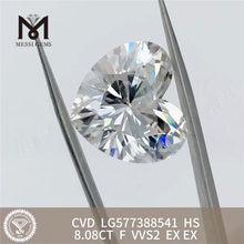 8.08ct f vvs2 ex hs форма сердца CVD изготовленные бриллианты LG577388541 丨 Messigems