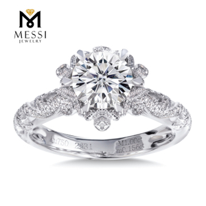 Кольцо с бриллиантом из муассанита 1 карат, 14-каратное 18-каратное белое золото, подарок для женщин