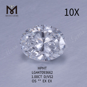 Лабораторные ОВАЛЬНЫЕ бриллианты класса чистоты D VS2 весом 1,00 карата HPHT