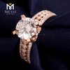 1,5-каратное розовое золото обручальное золотое кольцо с муассанитом для женщин