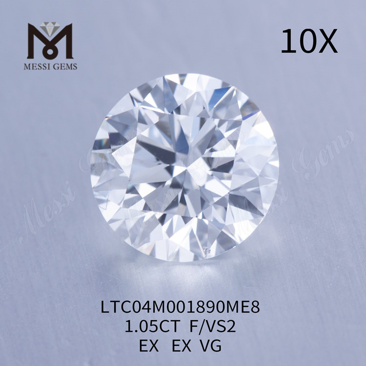 Лабораторные бриллианты круглой огранки F 1,05 карата огранки VS2 EX