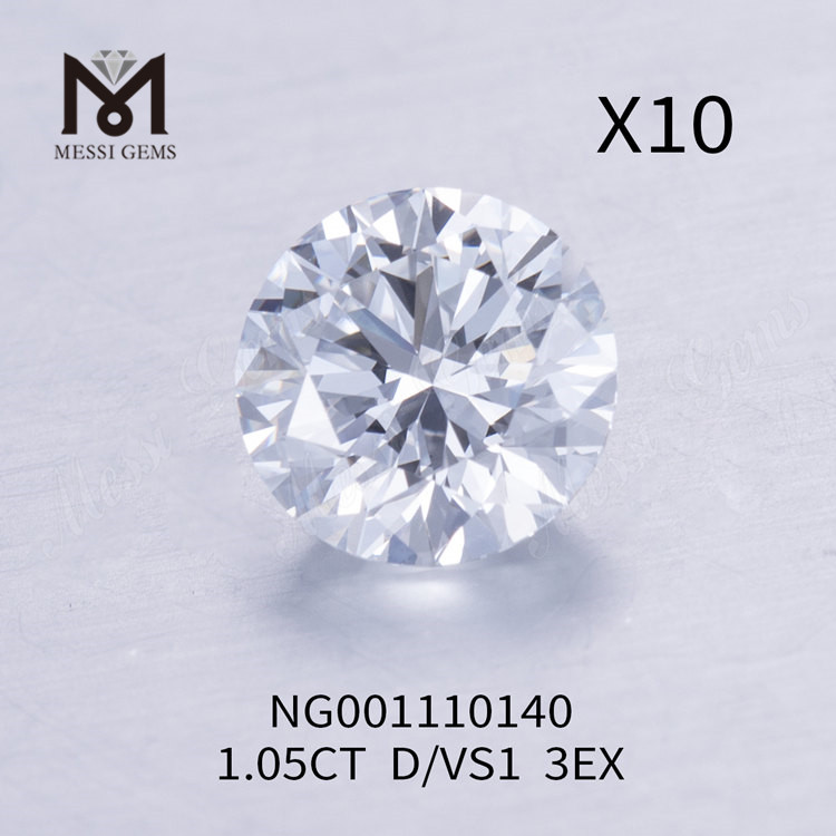 Сертифицированные NGIC бриллианты огранки D круглой огранки VS1 EX весом 1,05 карата, созданные в лаборатории