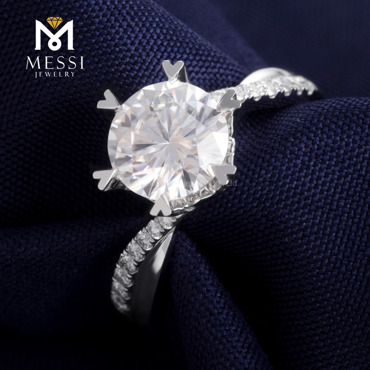 1,5-каратное кольцо с муассанитом, обручальное кольцо, модные кольца из белого золота с муассанитом для женщин