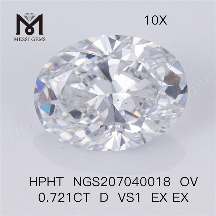 0,721 КАРАТА ОВАЛЬНАЯ ОГРАНКА HPHT D VS1 EX EX Лабораторный алмазный камень