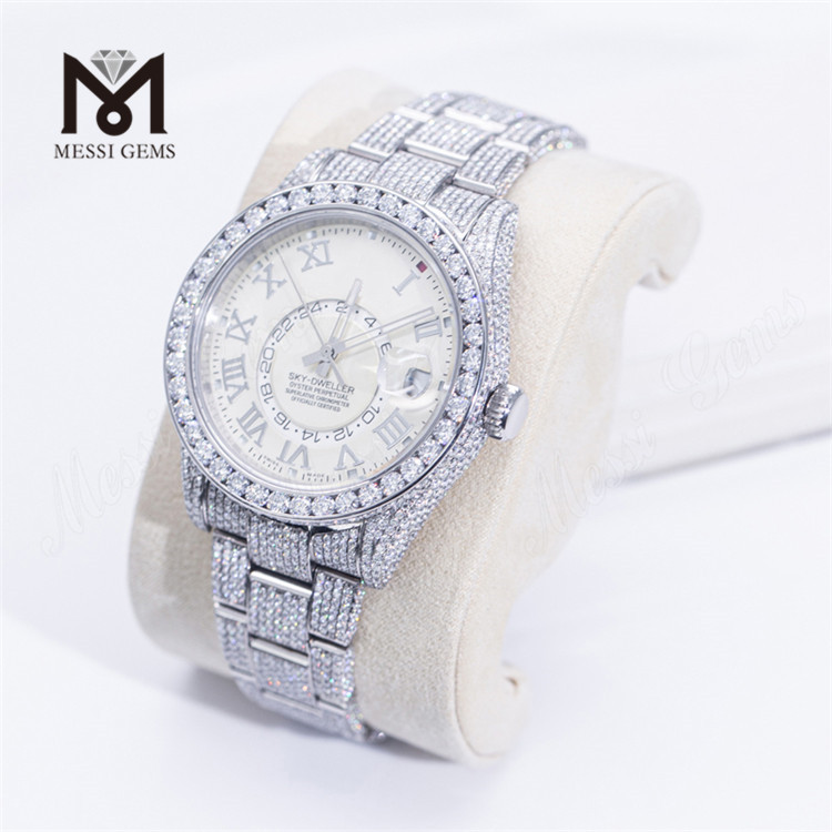 Индивидуальный дизайн Мужчины Женщина Роскошный ручной набор Iced Out Top Brand Moissanite Diamond Watch