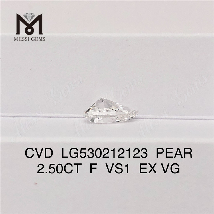 Выращенный в лаборатории бриллиант CVD F 2,5 карат по сравнению с выращенным в лаборатории бриллиантом Pear 2,5 