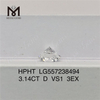 3,14 карат D VS1 3EX HPHT выращенный в лаборатории бриллиант IGI