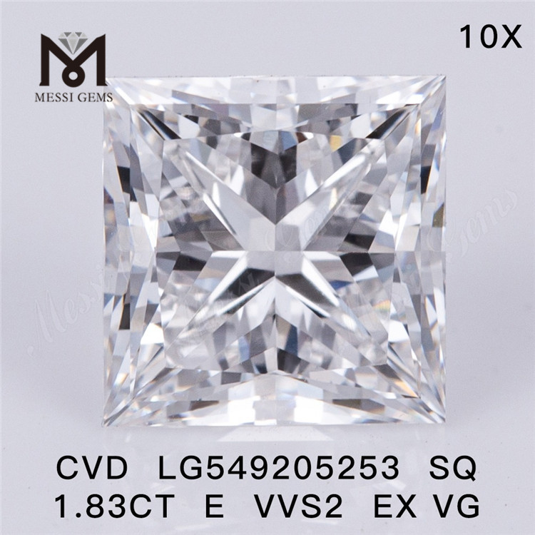 Производственные бриллианты огранки SQ 1,83 карата E VVS2 EX VG стоят по оптовой цене при продаже
