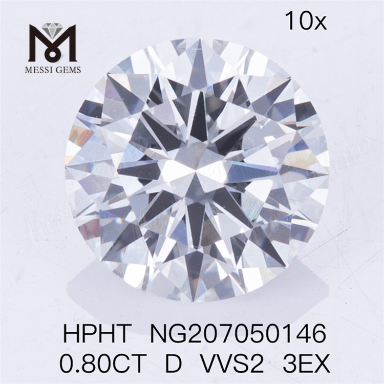 HPHT 0,80 карата D VVS2 3EX Круглая форма Искусственный бриллиант