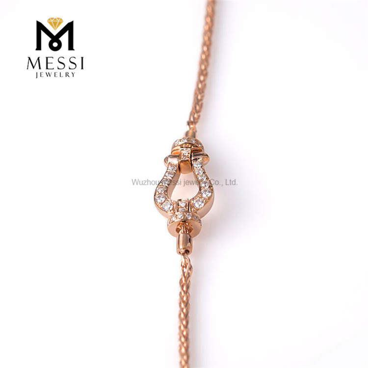 Женский браслет DEF VVS из муассанита K, ювелирный браслет из розового золота