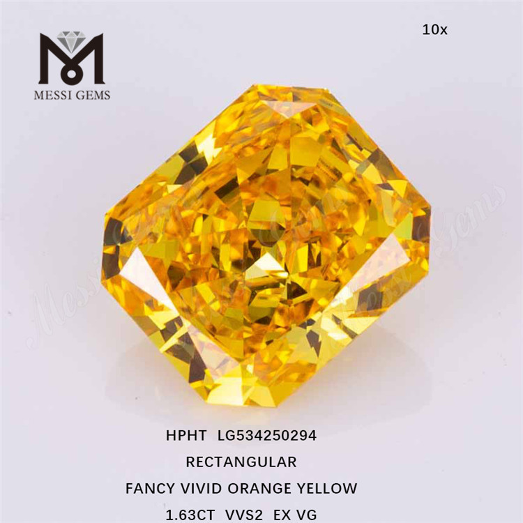 Синтетические бриллианты FANCY YELLOW весом 1,63 карата ПРЯМОУГОЛЬНЫЕ желтые бриллианты, выращенные в лаборатории, оптовая цена