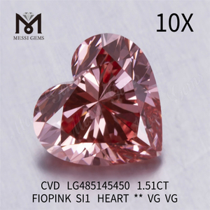 1,51 карат FIOPINK SI1 HEART VG VG оптовая продажа бриллиантов, созданных в лаборатории CVD LG485145450