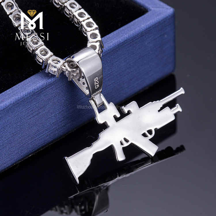 Роскошные подарки в стиле хип-хоп, ювелирные изделия на заказ в форме креста, 18-каратное золото, мужская подвеска, ожерелье с цепочкой из муассанита со льдом