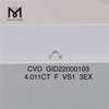 Цена синтетического бриллианта CVD F VS1 3EX весом 4,011 карата за карат