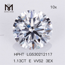 1.13ct E VVS2 3EX Круглый искусственный бриллиант 3EX искусственный алмазный камень