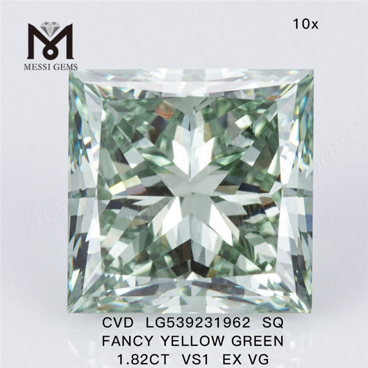 1,82-каратный лучший лабораторный бриллиант на россыпи SQ Необычный желто-зеленый лабораторный бриллиант по заводской цене
