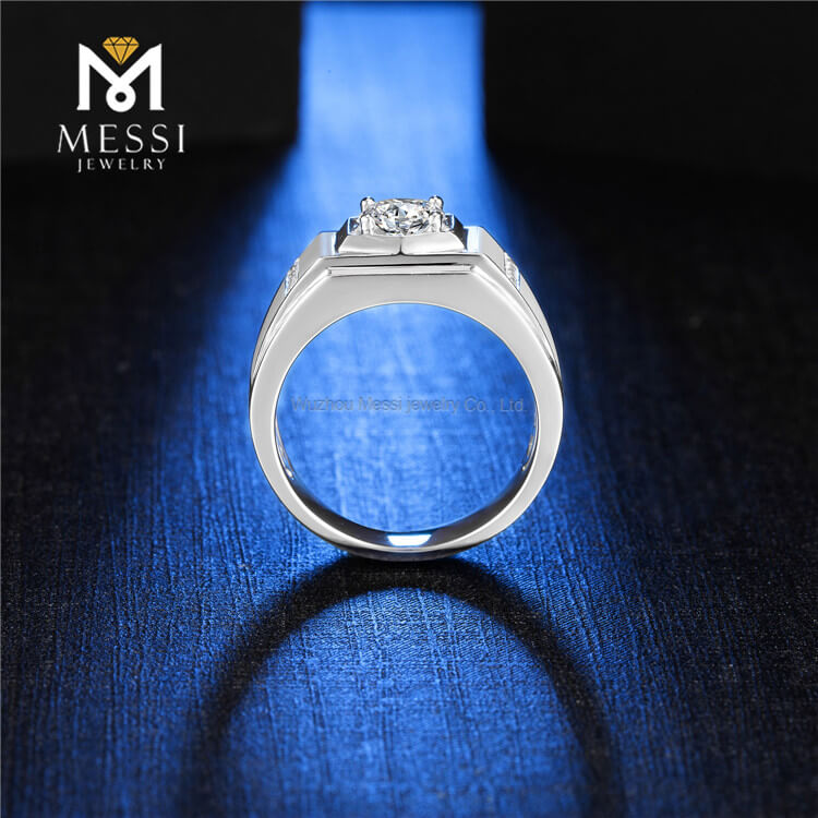 Качество 925 пробы серебряные ювелирные изделия мужские кольца Муассанит драгоценный камень кольцо