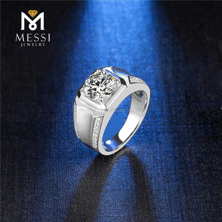 Обручальное обручальное кольцо из стерлингового серебра 925 пробы 14K 18k 2CT 8mm Moissanite Man Ring