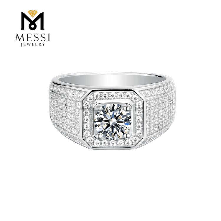 Новое качество 925 серебряных ювелирных изделий кольцо муассанит мужские кольца