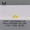 1,74 карата VVS2 VG VG HS Фантазийный интенсивный желтый бриллиант HPHT LG574344524
