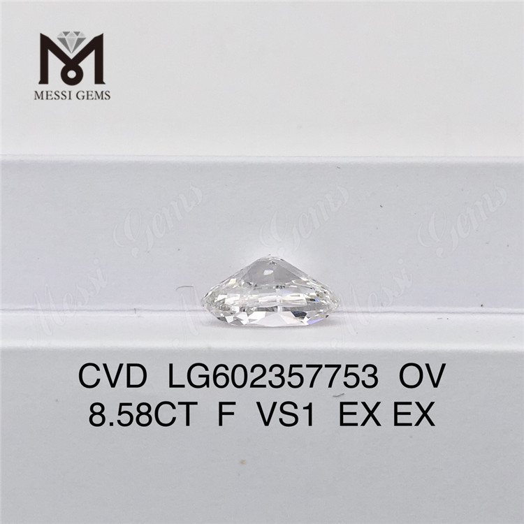  Алмаз 8,58 карата F VS1 EX EX cvd OV, выращенный в лаборатории бриллиант LG602357753 от Lab丨Messigems