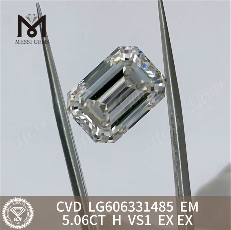 Доступные бриллианты весом 5,06 карата EM H VS1, созданные в лаборатории. Сертифицированный сертификат IGI «Экологичная роскошь» 丨Messigems CVD LG606331485.