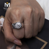 Мужские обручальные кольца из белого золота 10 карат с бриллиантами в стиле Halo 9,5 г
