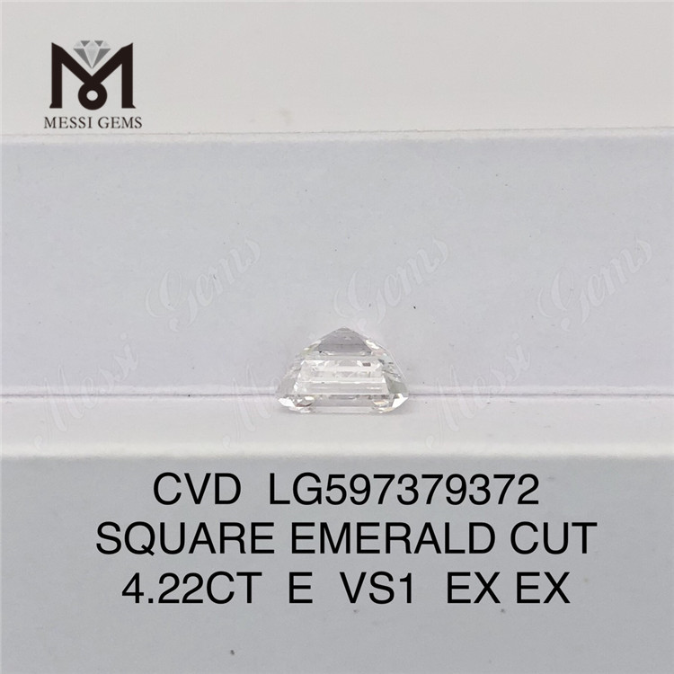 Лабораторные бриллианты 4,22 карата E VS1 EX EX Квадратной изумрудной огранки для оптовой продажи CVD LG597379372 丨Messigems