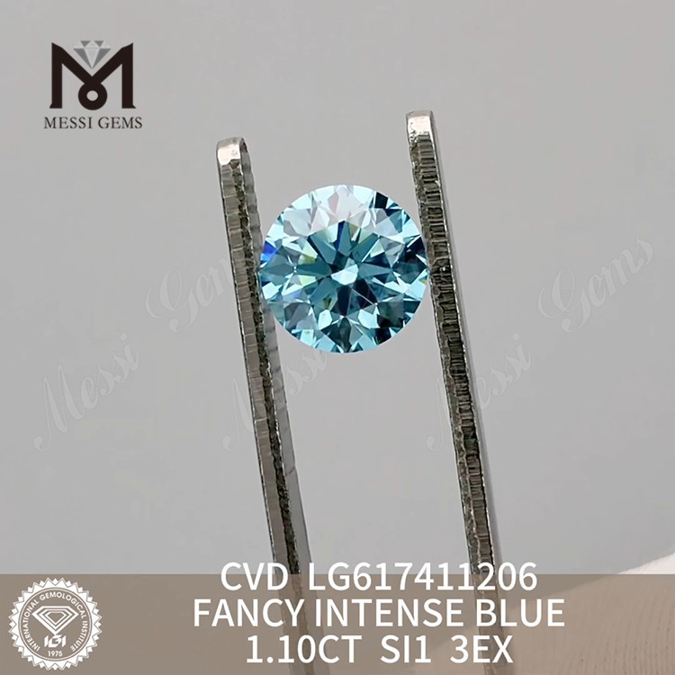 Самые дешевые лабораторные бриллианты 1,10 карата SI1 FANCY INTENSE BLUE 丨Messigems CVD LG617411206 