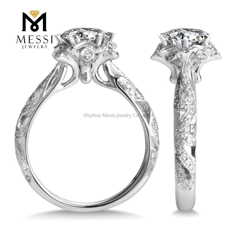 Кольцо с бриллиантом из муассанита 1 карат, 14-каратное 18-каратное белое золото, подарок для женщин