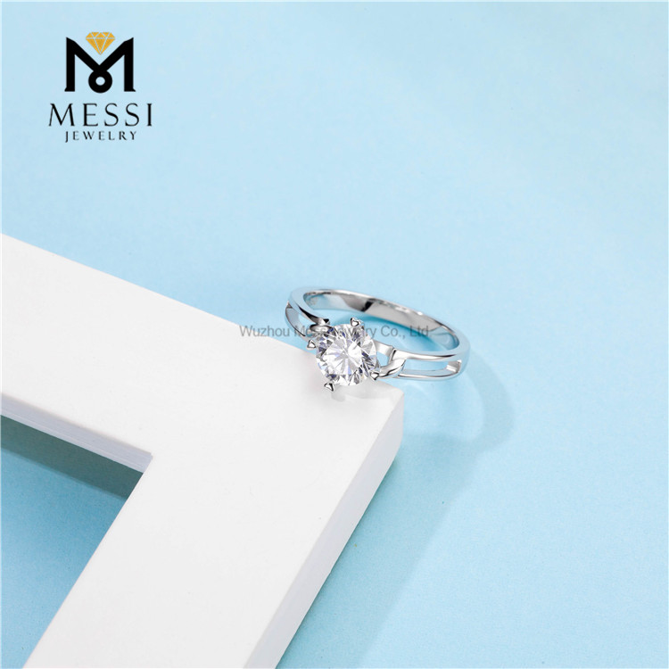 Горячая продажа 18-каратного позолоченного стерлингового серебра 925 ювелирных изделий из муассанита бриллиантовое обручальное кольцо