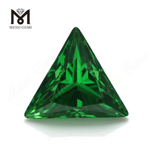 Оптовая цена треугольной огранки 9x9 мм зеленый кубический цирконий свободный CZ камень