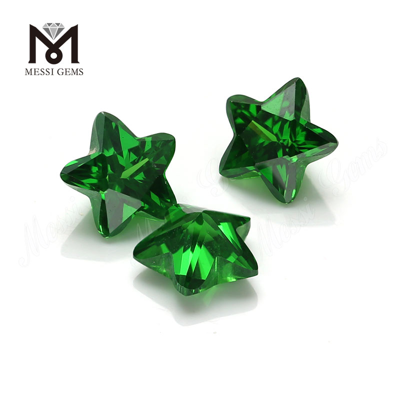 Камни 3*3-12*12мм КЗ циркония формы звезды зеленого цвета кубические для делать ювелирных изделий