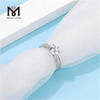 Женское кольцо из стерлингового серебра 925 пробы с муассанитом и муассанитом весом 1,5 карата с одним камнем Messi Gems