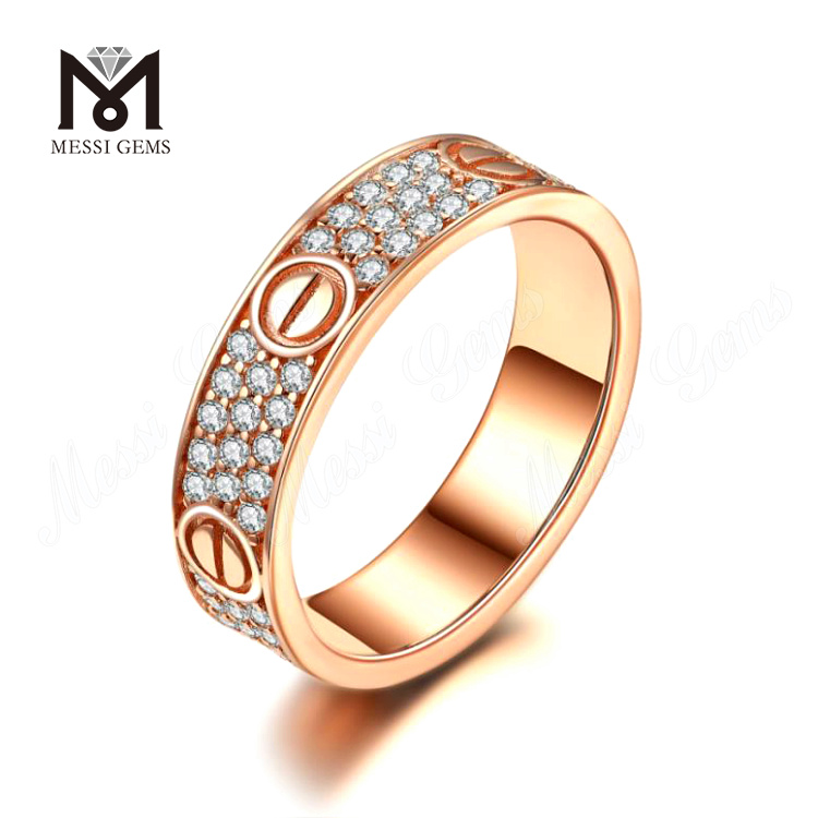 Кольцо из розового золота с муассанитом из белого золота 0,272 карата для мужчин