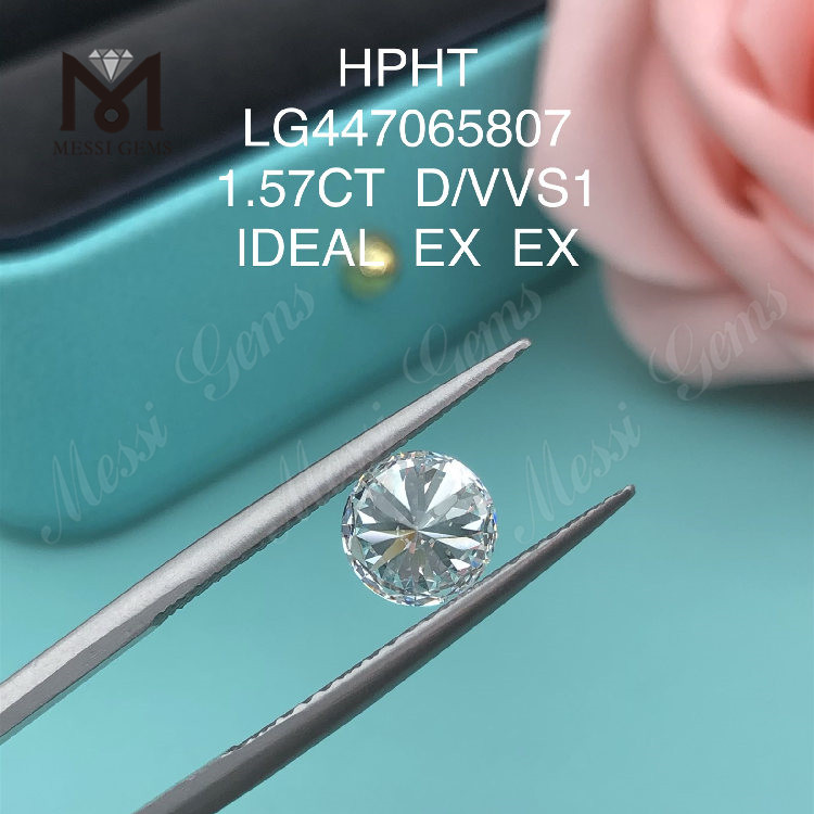 1,57 карата D VVS1 Лабораторно выращенные бриллианты круглой огранки IDEAL HPHT