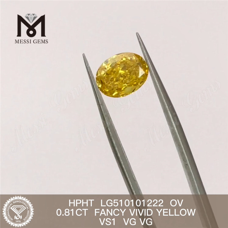 0,81 карат Необычные яркие желтые бриллианты против лабораторных бриллиантов OV Форма HPHT Синтетические бриллианты Заводская цена