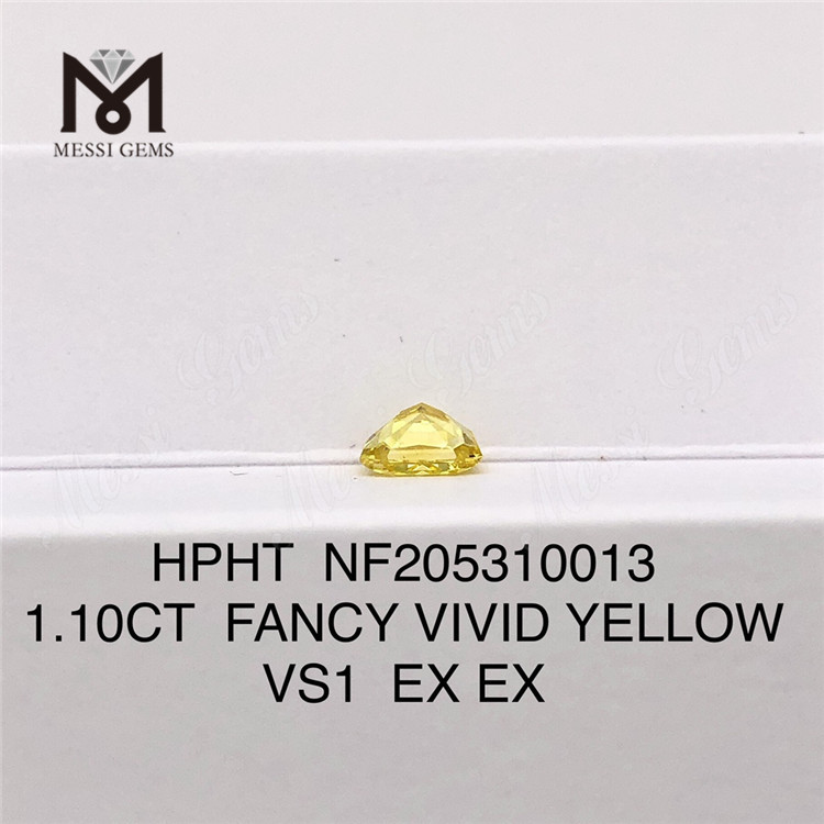 Выращенный в лаборатории сияющий бриллиант огранки VS1 EX EX Fancy Vivid Yellow Radiant огранки 1,10 карата