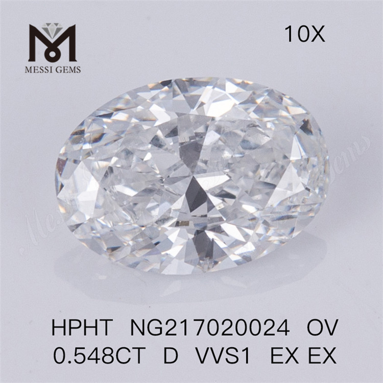 HPHT OVAL 0.548ct D VVS1 EX EX Синтетический алмазный камень