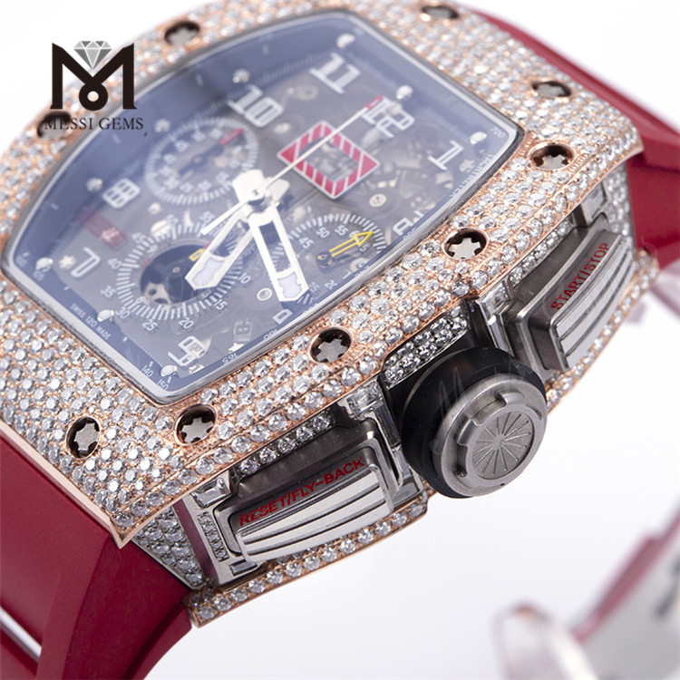 Бренд Hand Set Iced Out Luxury Vvs Moissanite Watch Custom Design