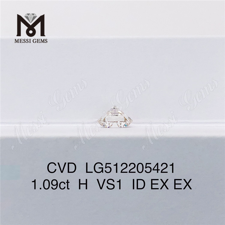 Лабораторный бриллиант H 1,09 карата по сравнению с заводской ценой на россыпь бриллиантов CVD
