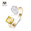 Кольцо из 18-каратного золота, модное кольцо, желтое и белое кольцо с лабораторным бриллиантом для женщин