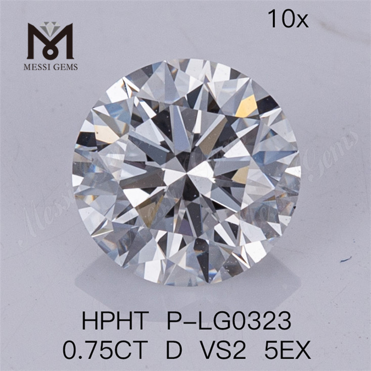 Искусственный алмаз 0,75 карат HPHT D VS2 5EX Lab Diamonds 