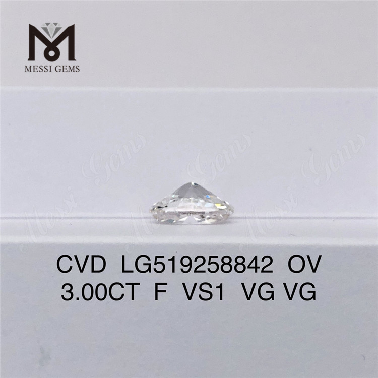 3ct F VS1 VG VG CVD IGI Искусственный бриллиант ОВАЛ Высокое качество