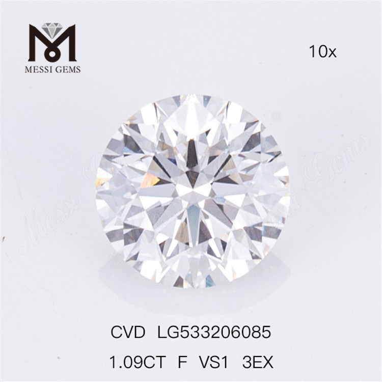 1.09CT круглый искусственный алмаз D VVS1 3EX Cvd алмаз оптом